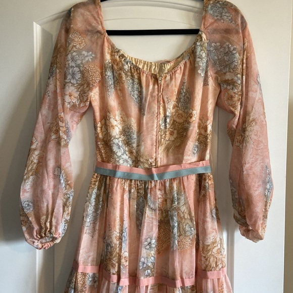 Hand made Pink floral Long Dress - Picture 5 of 5